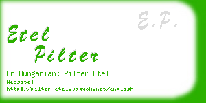 etel pilter business card